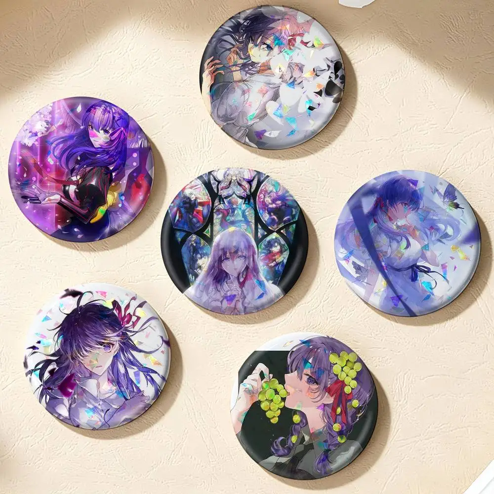 Sakura Matou FSN Fate Stay Night Anime Girl 75mm 44mm 25mm Accessories Toys Badge Brooch Backpack Hat Pins
