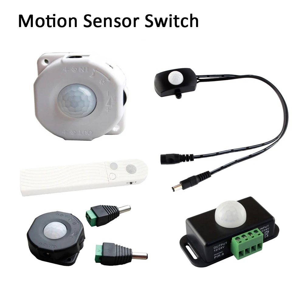 DC 5V 12V 24V PIR Motion Sensor Light Switch Movement Detector Timer Infrared Automatic Switch with Timer Function