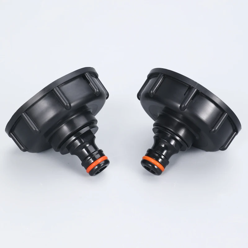 Black Plastic IBC Tank Tap 60mm Coarse Thread Fitting 1000L Water Container Pipe Connector Durable Garden Hose Pipe Adapter