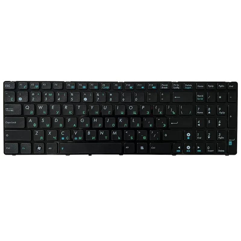 N لوحة المفاتيح الروسية ل ASUS X53 X54H k53 A53 N53 N60 N61 N71 N73S N73J P52F P53S X53S A52J X55V X54HR X54C RU مع الحدود السوداء #2