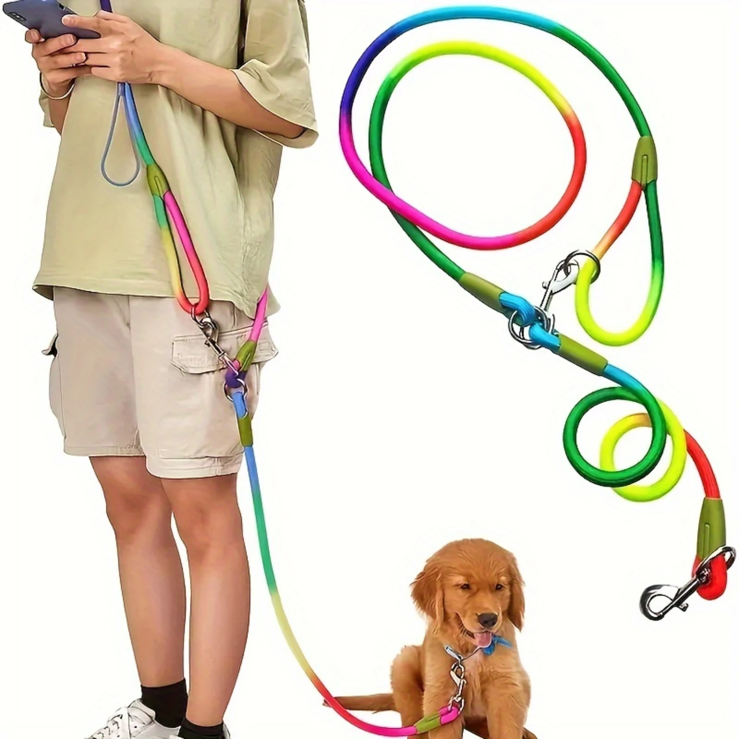 6ft Hands-Free Reflective Crossbody Dog Leash - Ideal for Walking, Jogging, and Running with Large, Medium, and Small Dogs - Dur