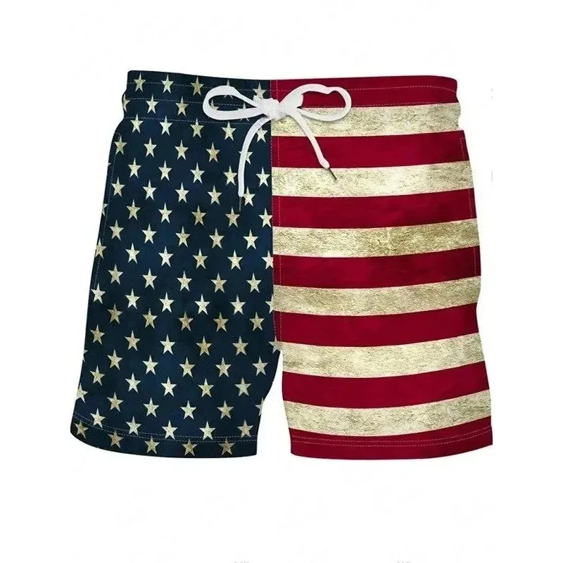 

Independence Day American Flag Shorts Loose Sport Beach Surfing Casual Shorts Beach Summer Print Digital Print