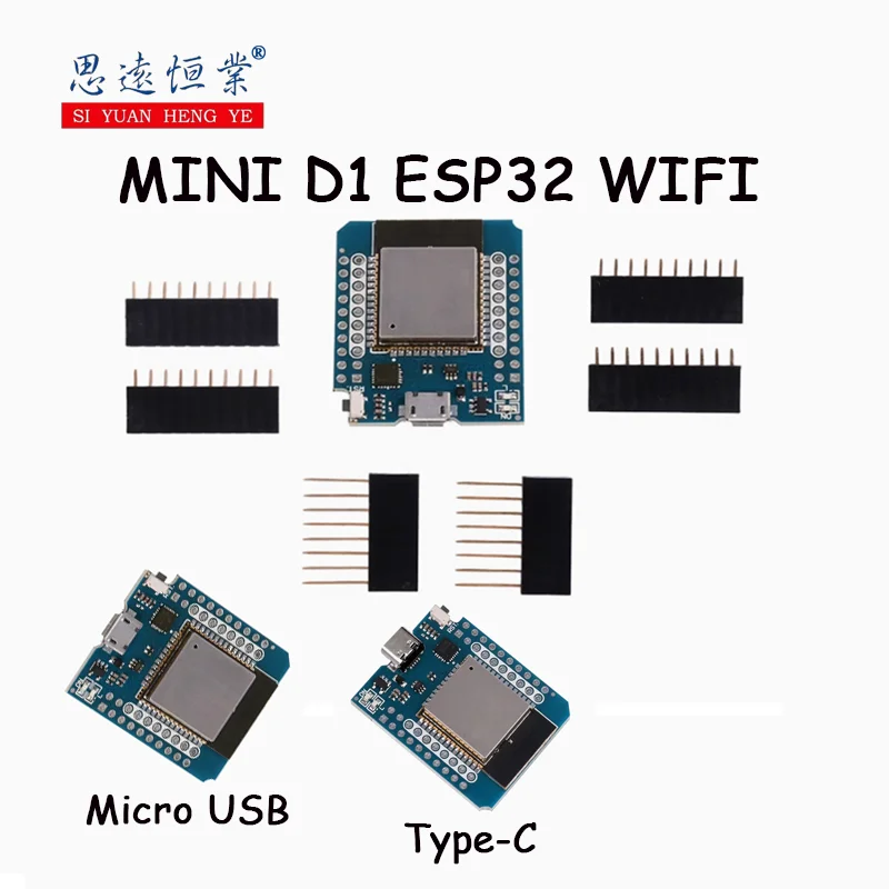 1pcs CH9102 Onboard ESP-32 module MINI D1 ESP32 WIFI Bluetooth development board