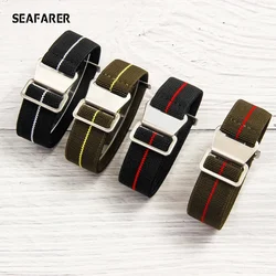 For Holey Aviation Series Seiko Di Rudder Bay Bronze Waterproof Sweat-Proof Watch Band 22mmElastic Nylon Parachute Watch Strap