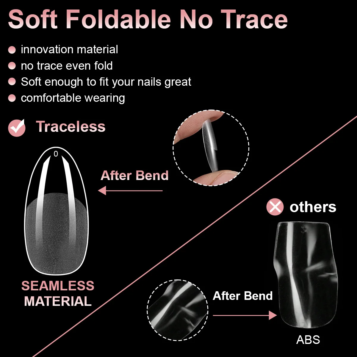 New Style 240pcs Transparent Fake Nails Short Medium Almond Ballet Square Half Frosted Ultra Thin No Grinding Extension Nails