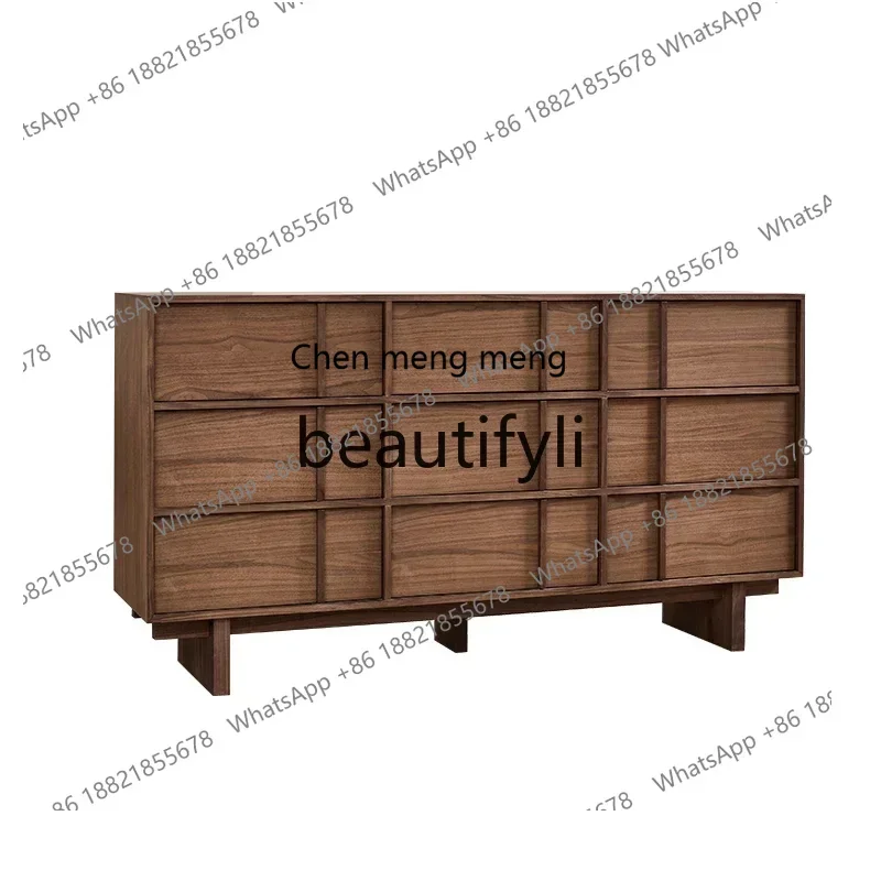 SS ss7486 Walnut color dresser chest cabinet integrated bedroom modern simple solid wood dining side cabinet integrated multi-fu