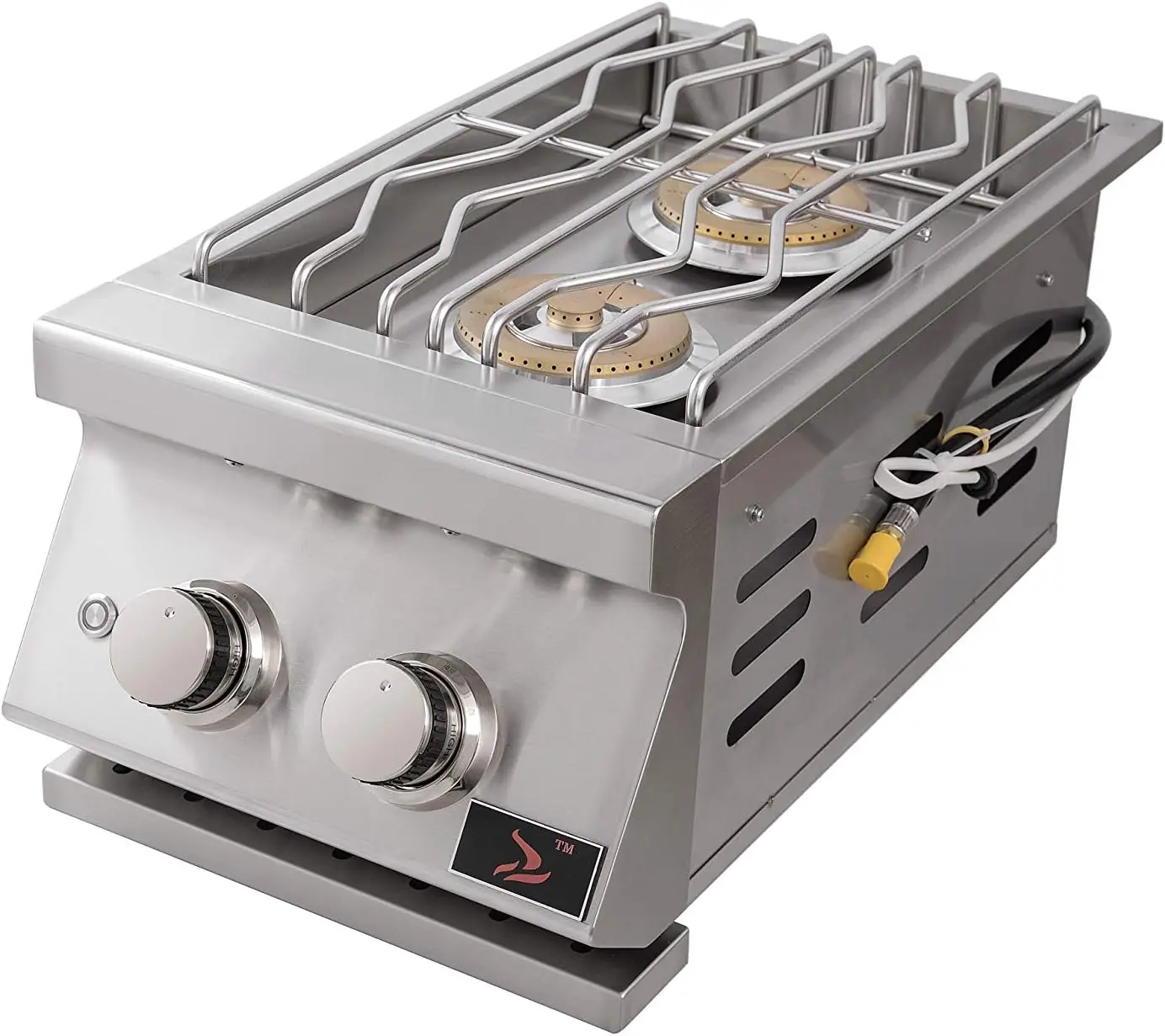

Outdoor Kitchen Built-in Double Side Burner for BBQ Island, Includes Natural Gas Kit, 304 Stainless Steel, CBADSB