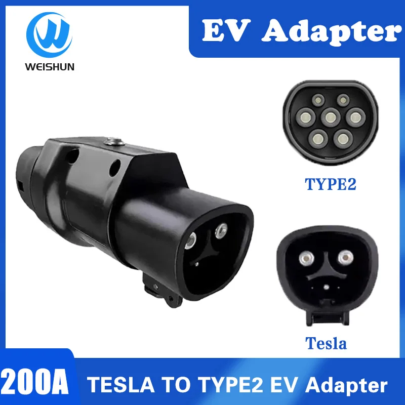 For Tesla to Type2 EVSE Adapter Electric Cars Vehicle Charger 500V 200A Charging Connector Tesla to type 2 adapter Ac connector