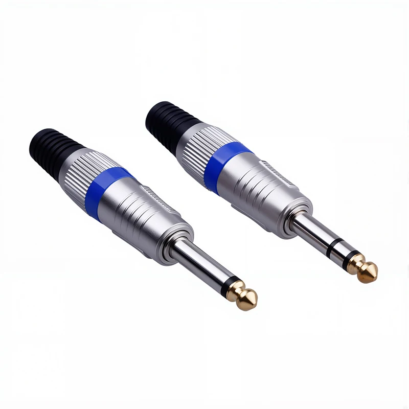 6.35 مللي متر موصل ستيريو 6.35 مللي متر ذكر أحادية التوصيل مضخم الصوت ميكروفون التوصيل لحام موصل ذاتي الصنع