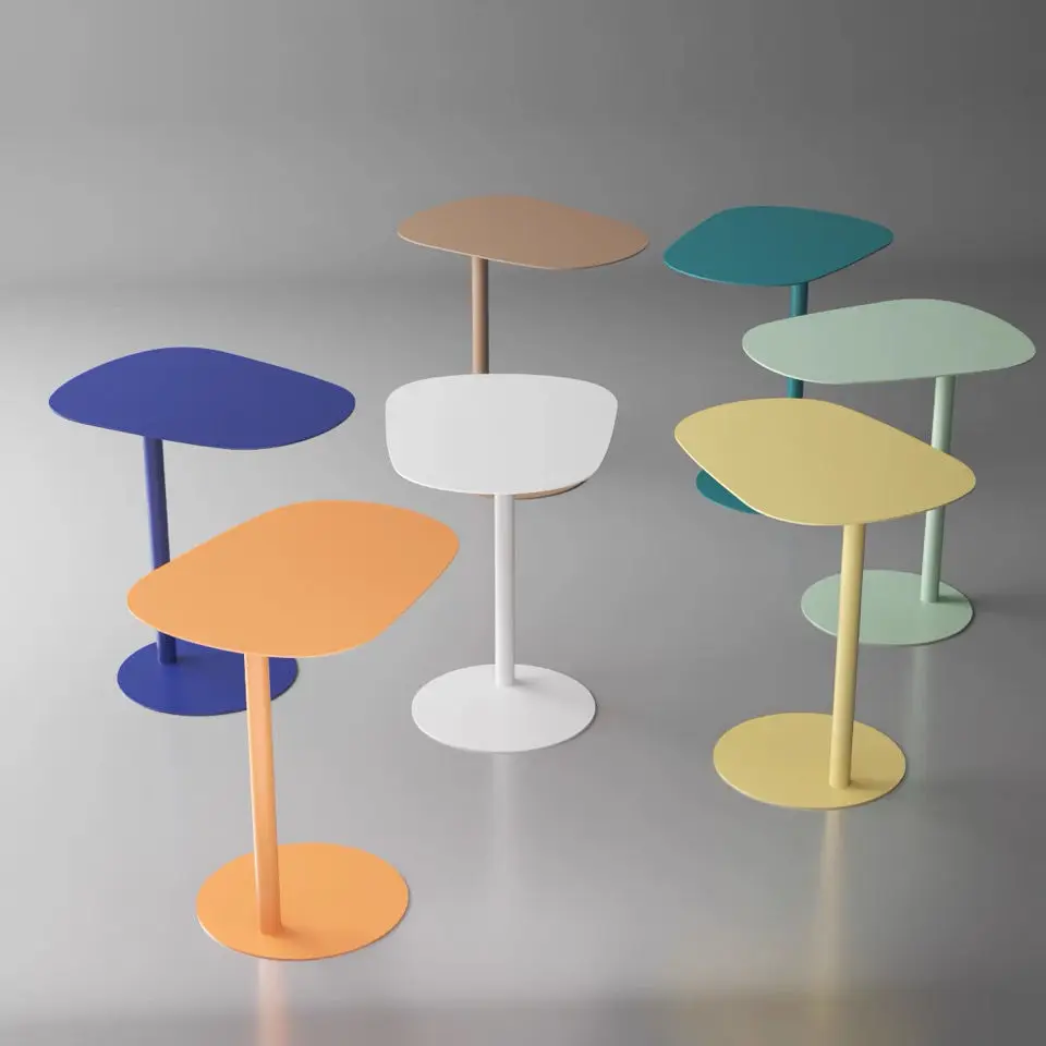 Light Luxury Wrought Iron Sofa Mobile Side Table Bedside Storage Table Creative Small Coffee Table Corner Table Balcony Table