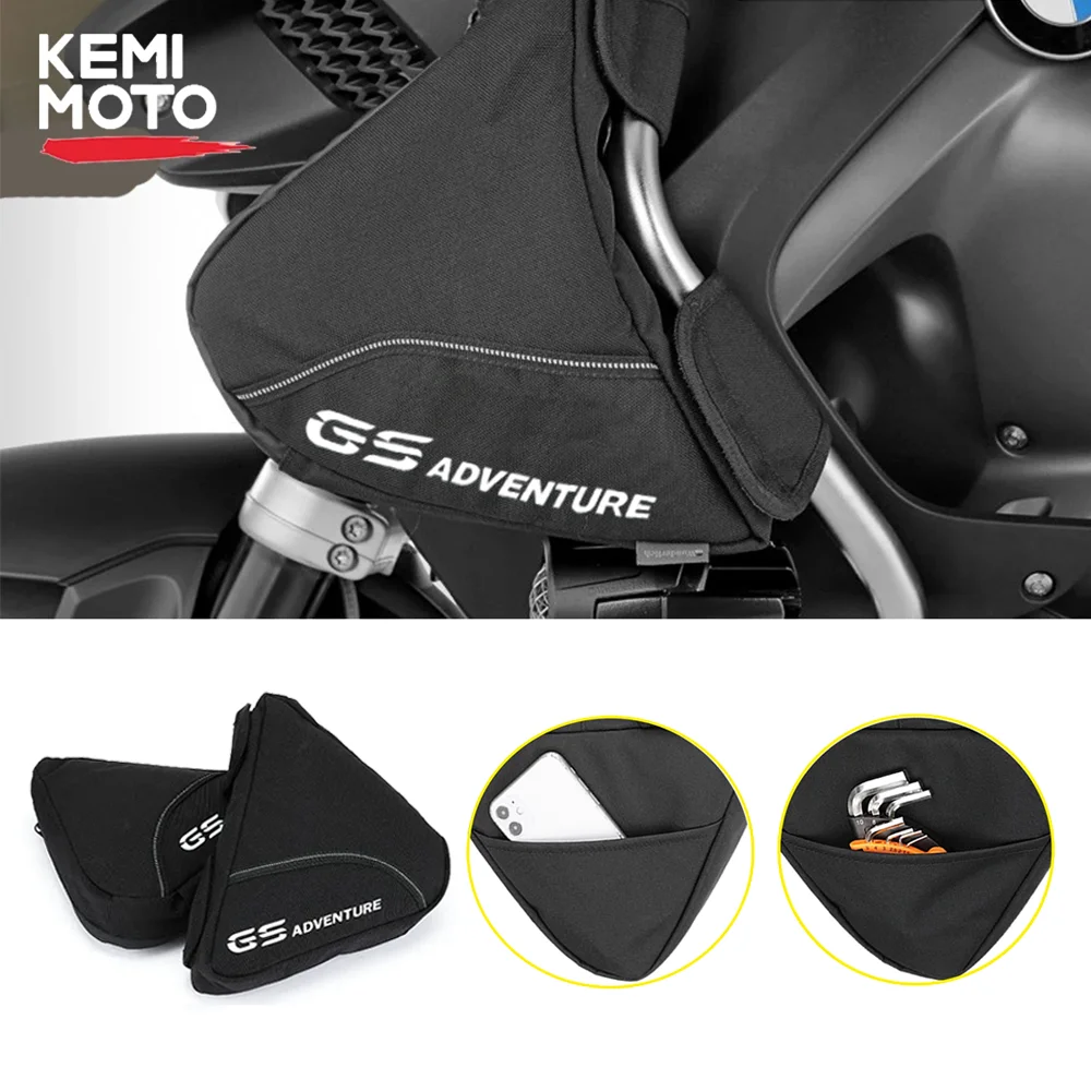 

For BMW R1200GS GS Adventure R1250GS ADV Tool Bag Bottle Phone Key Storage Bags Black Frame Crash Bar Motorcycle Accessories