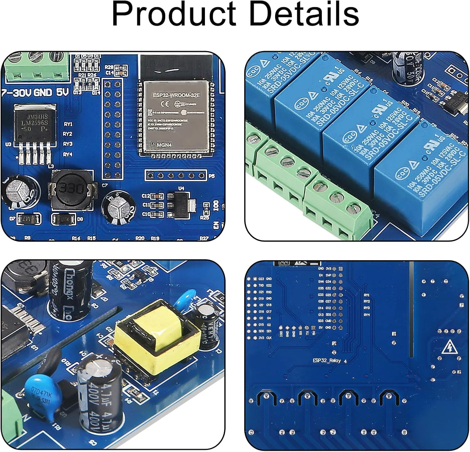 FOR ESP32  WiFi Wireless Communication 4 Channel Relay Module Development Board For Smart Home And Wireless Control
