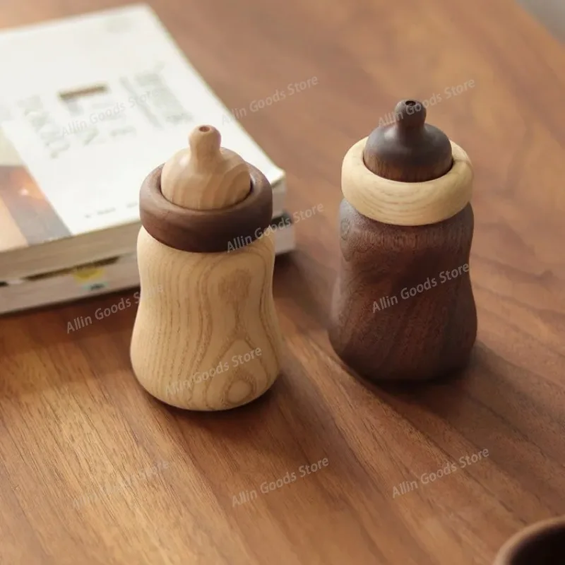 Black Walnut Cute Toothpick Box Simplicity Solid Wood Bottle Creative Personality Toothpick Can Household Living Room Decoration