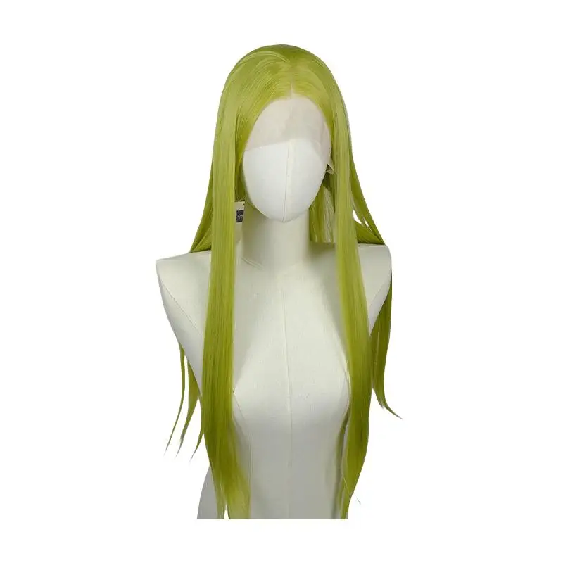 Light Green Lace Front Wigs for Fashion Women 26 Inches HD Straight 13*4 Natural Frontal Lace High Quality Synthetic for Cosplay