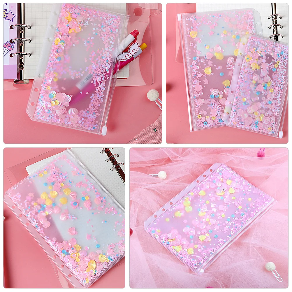 

6 шт., 6 отверстий, сумки на молнии формата А6, водонепроницаемые сумки из ПВХ премиум-класса для хранения вкладышей для офиса, школы, путешествий, размер А6, переплет