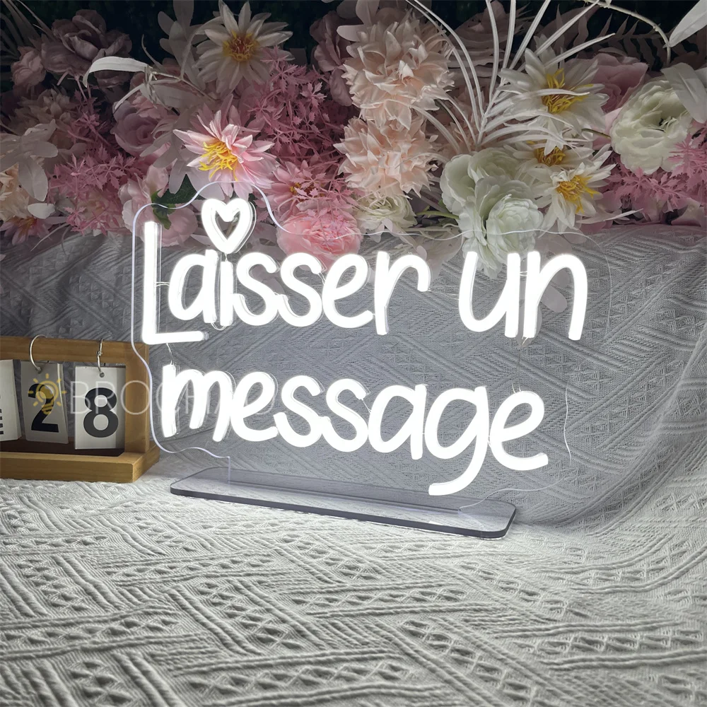Led Leave A Message Neon Sign for Wedding Coffee Bar Decoeation Bedroom Party Table Decor Desk Night Lights Lamp Neon Signs
