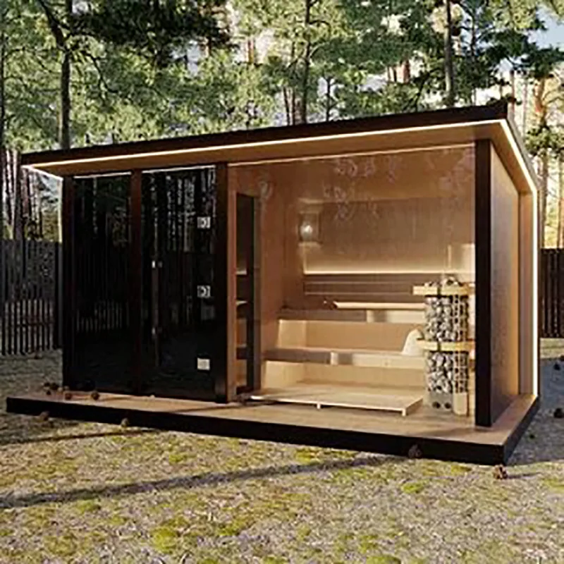 4 person garden large steam high-end luxury outdoor sauna family shower steam sauna