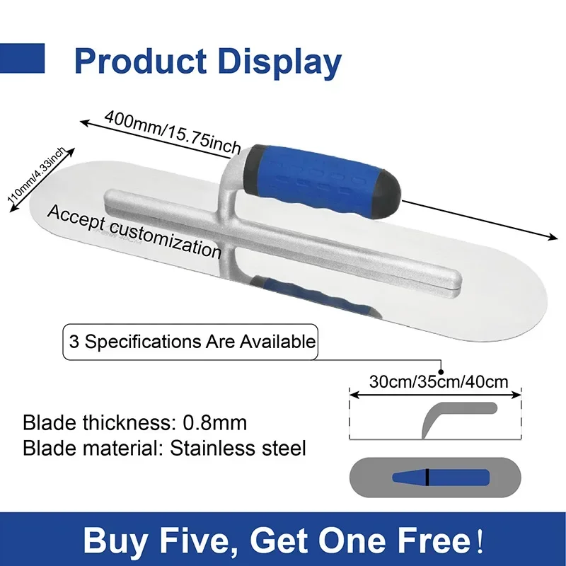 Professional drywall tools, swimming pool float, smooth, various specifications, stainless steel float, round 40x11cm