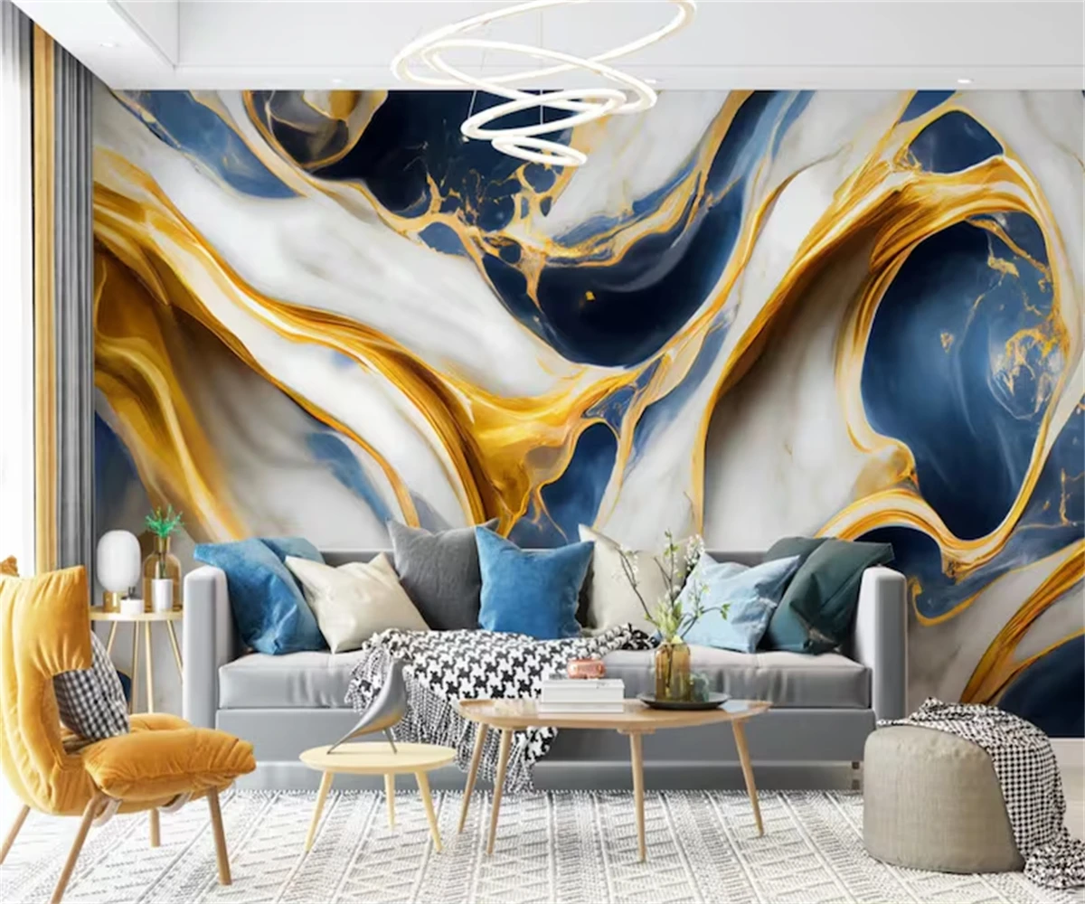 

Beibehang настроить новейшие абстрактные синие обои для спальни, украшения гостиной, фоновые обои