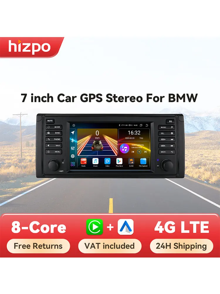 Hizpo Auto-Intelligente Systeme für BMW 5er E39 X5 E53 M5 1996–2003 Multimedia 2din Autoradio Android 13 Auto Carplay 7862 4G