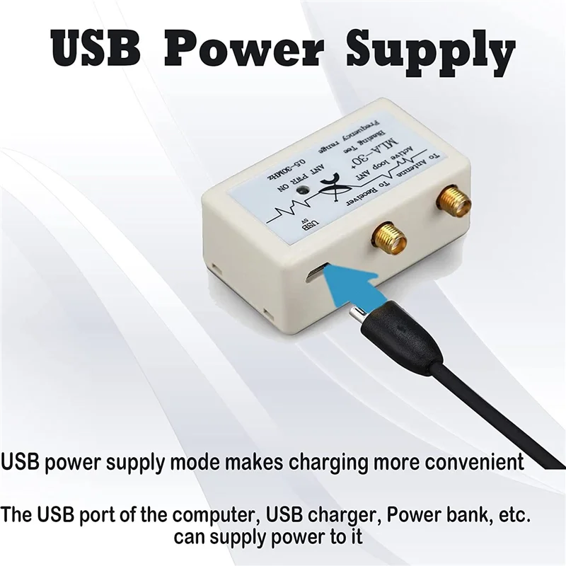 MLA-30+ Loop Antenna,0.5-30Mhz Active Receiving Antenna For HA SDR Short Medium Wave Radio, Rooftop,Balcony