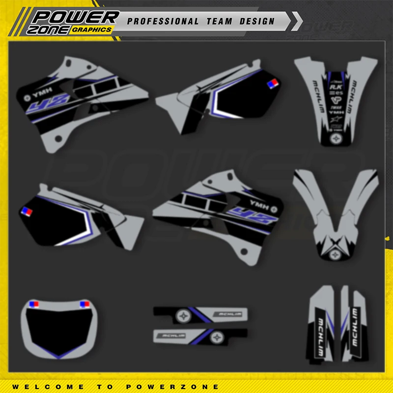

PowerZone пользовательские графические наклейки для комплекта наклеек 3 м для YAMAHA 1996-2001 YZ125 250, наклейки для мотоциклов 05