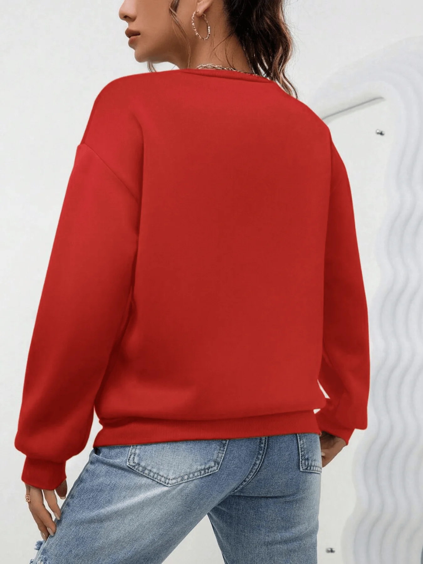 مناسبة لحفلات العطلات والملابس الكاجوال مع كلمات عيد ميلاد سعيد"، سترة بغطاء للرأس عصرية للسيدات برقبة دائرية