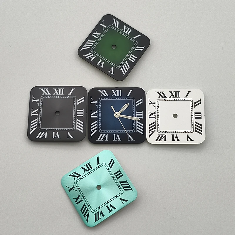 NH35 Dial 27mm Square Dial Santos Dial and Watch Hand Fits For NH35 NH36 4R 7S26 Movement Watch Dial Santos Case Replace Parts
