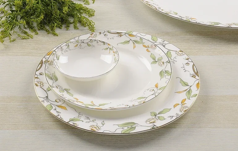 3pcs/lot, 10 & 8 & 4 Inch, Bone China Dinner Plate Set, White Porcelain Dishes, Ceramic Sushi Plate, Dishes Plates Decoration