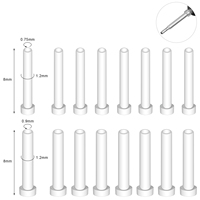 ZS 10-50 Pcs/lot Transparent Acrylic Earrings Tube Anti Allergy Sleeve Tubes Protection Ear Safety Pad Protector Accessories 8MM