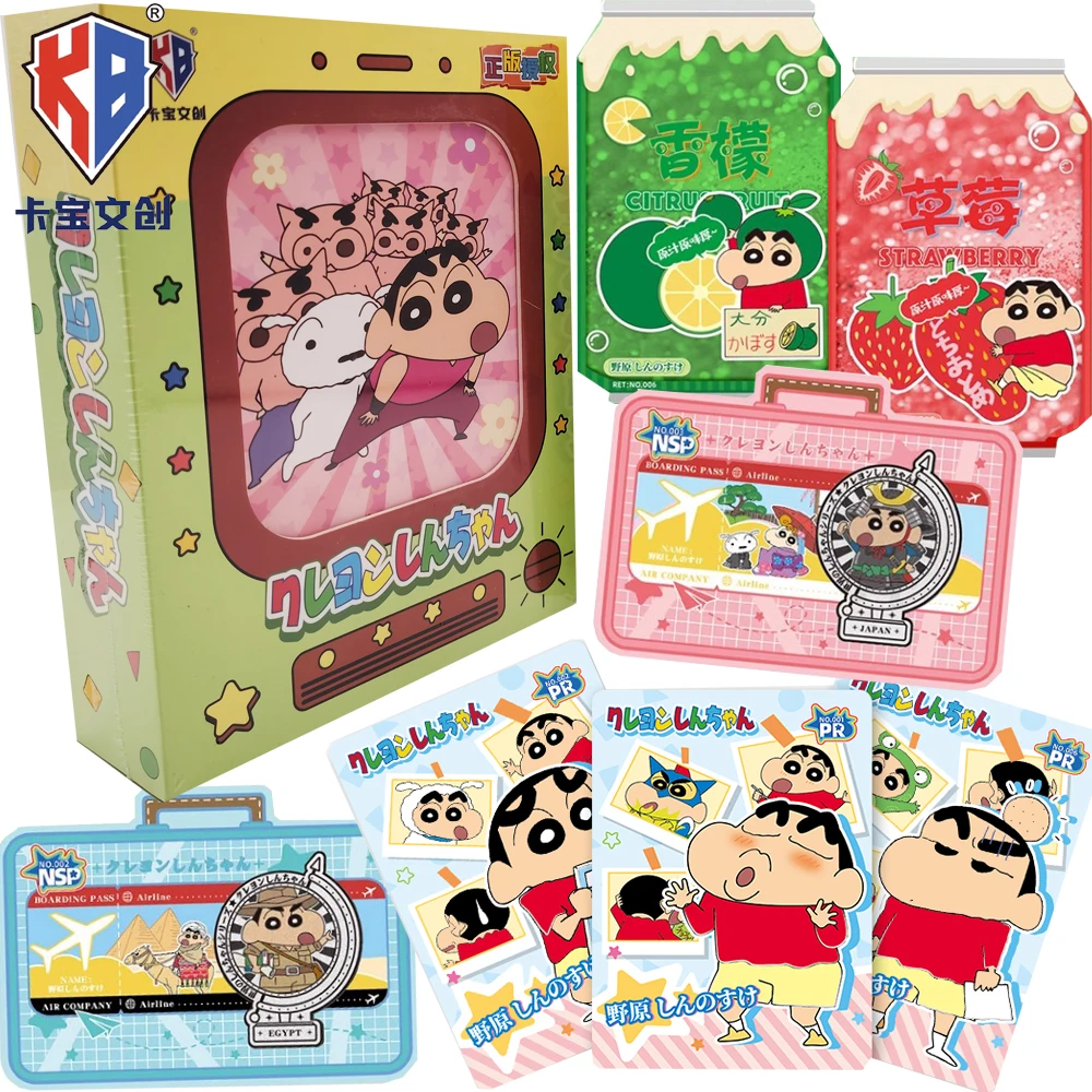 

Genuine Kabao Crayon Shin-chan Fun Time Theme Collection Cards Anime Limited Edition Metal Stamp Inlay Cards Kids Favorite Gifts