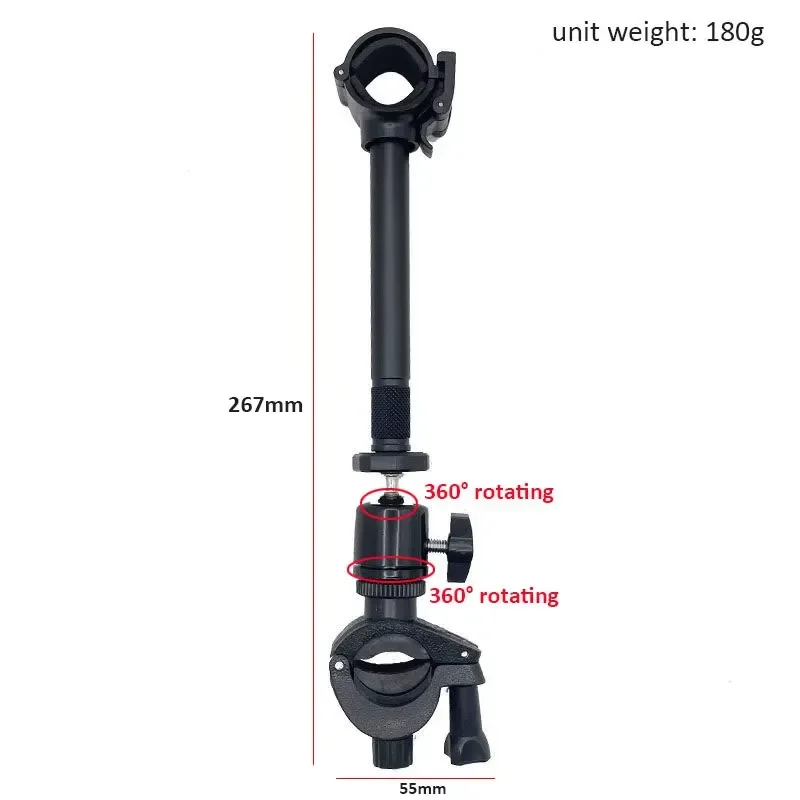 EE1 360 Rotating SUV Back Seat Rear Hanging Car Headrest Lure Fishing Rod Holder Mounting Bracket view 5