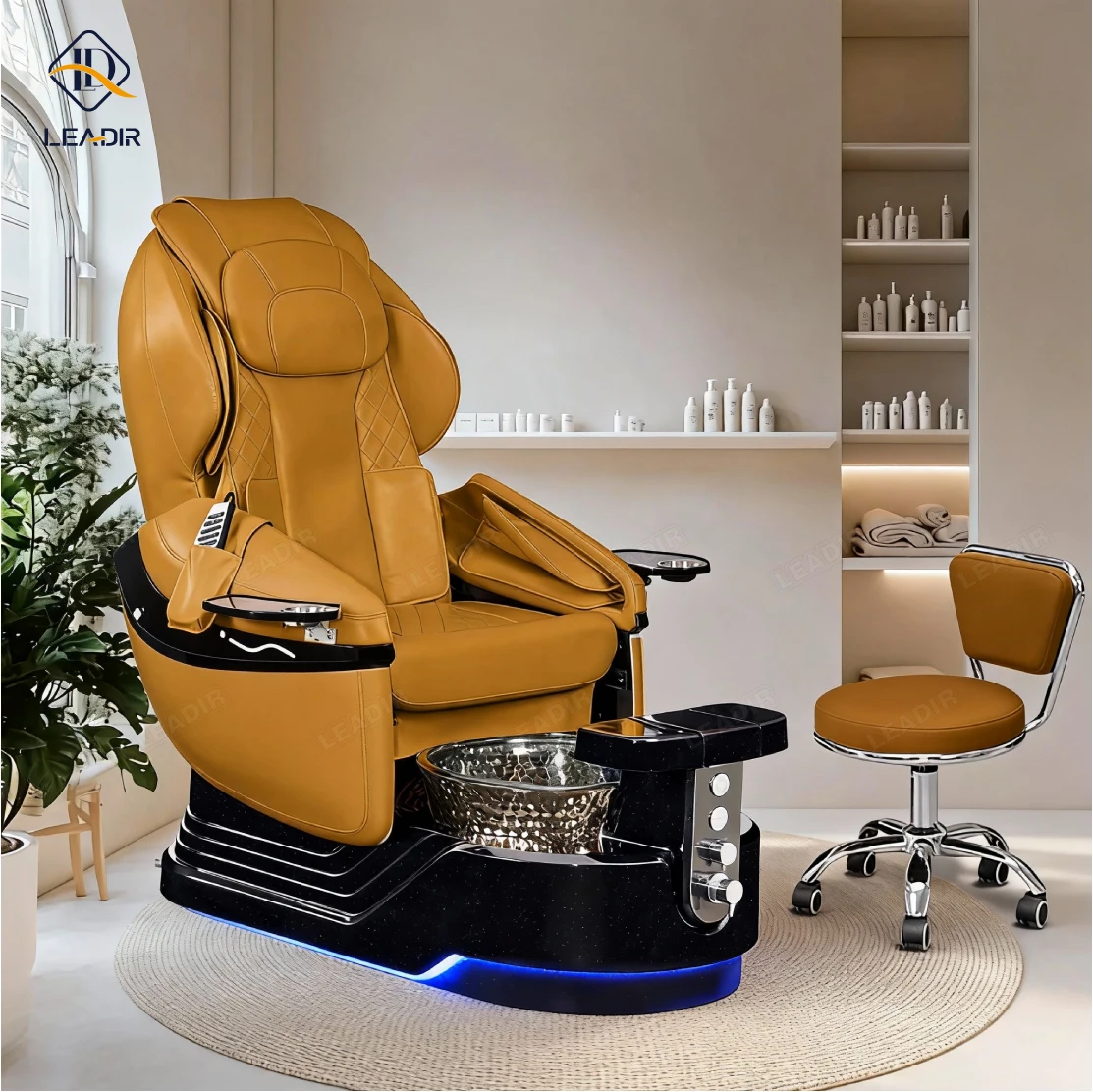 CustomColor Salon Furniture Collection Foot Spa Massage Pedicure Chair Whirlpool Adjustable Features Fiberglass