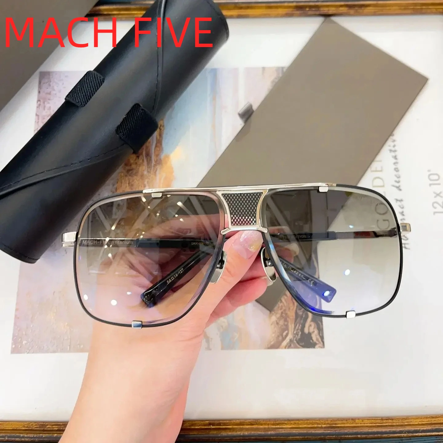 

Original Factory DT DRX-2087 MACH FIVE With Brand Box LIMITED EDITION Classic Polarized Business Vintage Men Women Sunglasses