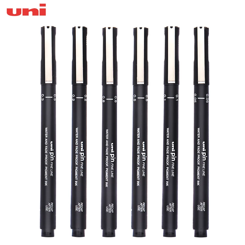 

UNI PIN-200 Fine line Pen 0.05-0.8mm Design Drawing Write Needle Pen black Pigment ink 1 piece