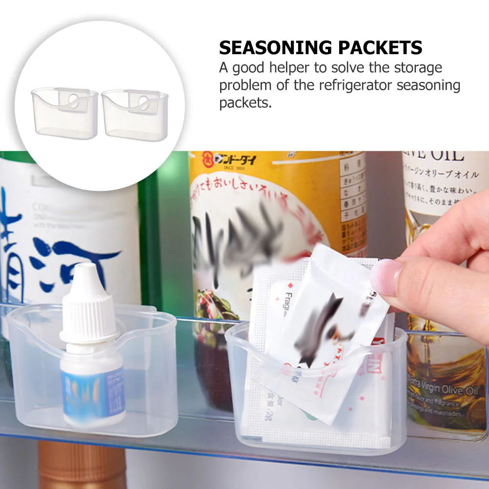 

4Pcs Plastic Fridge Organizer High-Quality Sauce Bag Holder Refrigerator Storage Case Multi-Functional Kitchen Gadget