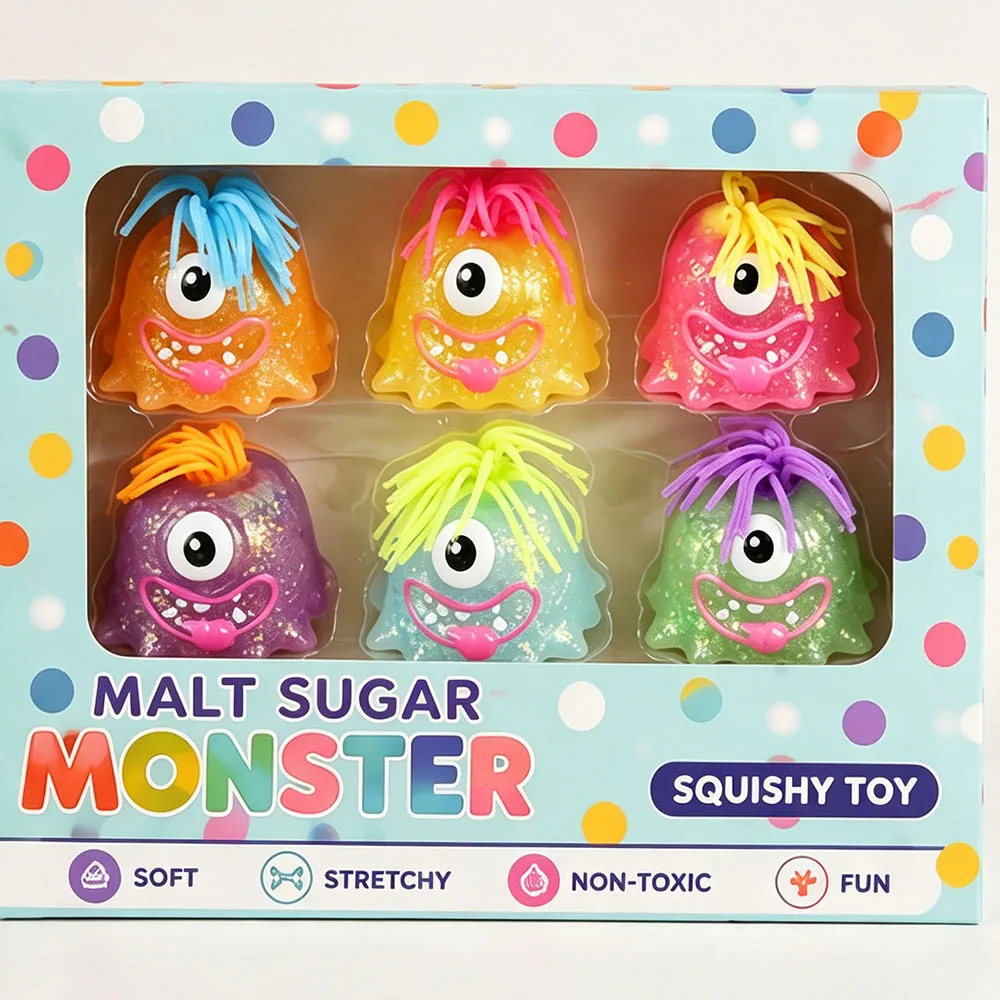 Kawaii Maltose Monster Squishy Silicone Squeeze Anxiety Vent Aesthetic Room Desk Decor Ornament Surprise Party Favor Prop view 4