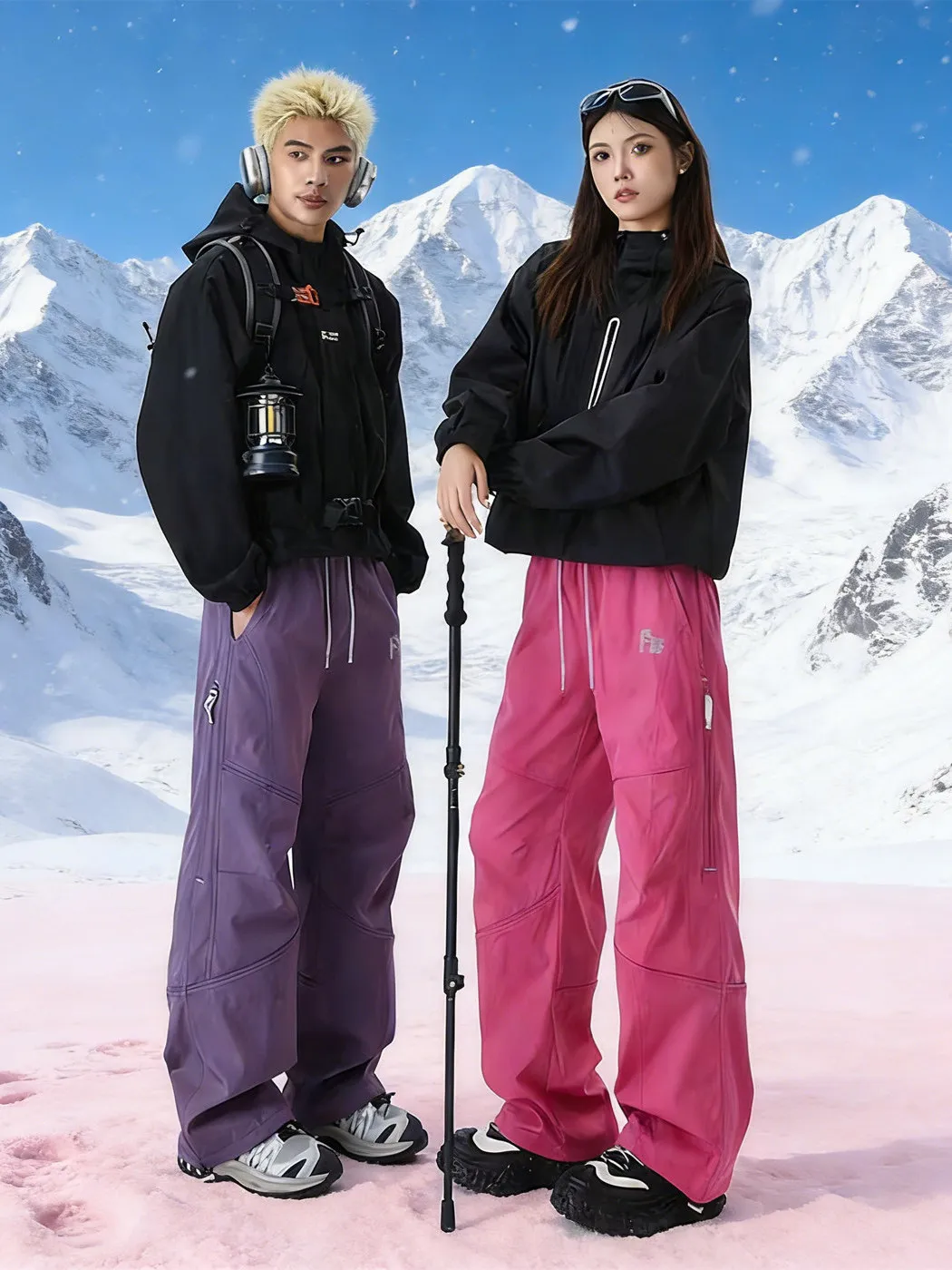 

Мужские зимние уличные лыжные брюки с флисовой подкладкой, мягкие брюки-карго, теплые прямые брюки с высокой талией из полиэфирного волокна