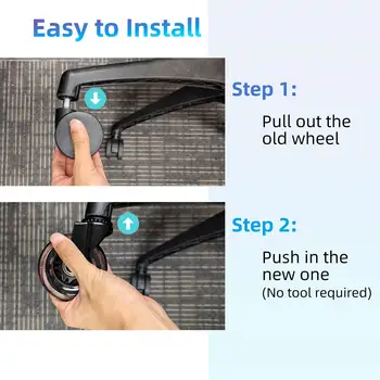 辦公椅輪替換橡膠腳輪,適用於硬木地板和地毯,5個一套,重型椅子腳輪 10 最佳銷售 橡膠輪 - №9