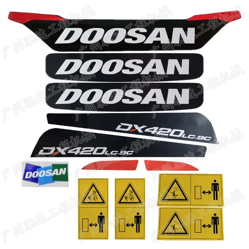 For Doosan DX150 DX220 DX225 DX230 DX260 DX300 DX380 DX420 DX520-9c Car Logo Side Door Stickers