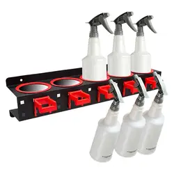 Garage Car Wash Tool Rack Wall Mounted Spray Bottles Storage Holder Car Detailing Organizer Metal Hanger Storage for Bathroom