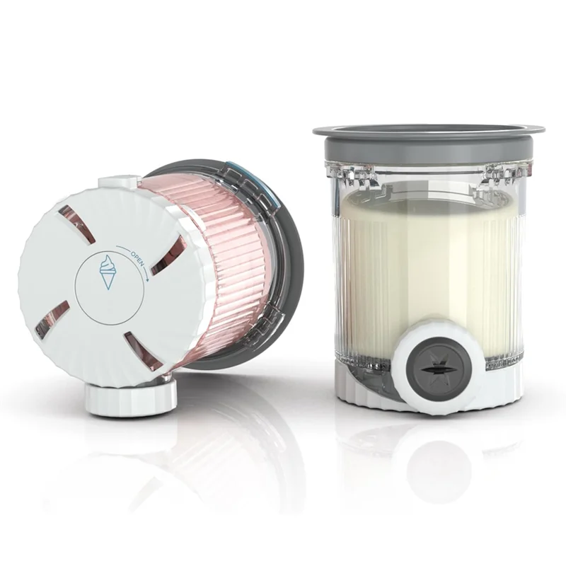 ABRG-2Pack Pints and Lids لسلسلة Ninja Swirl NC700 آلة صنع الآيس كريم والناعمة آمنة للاستخدام في غسالة الأطباق XSK7PNTLD2