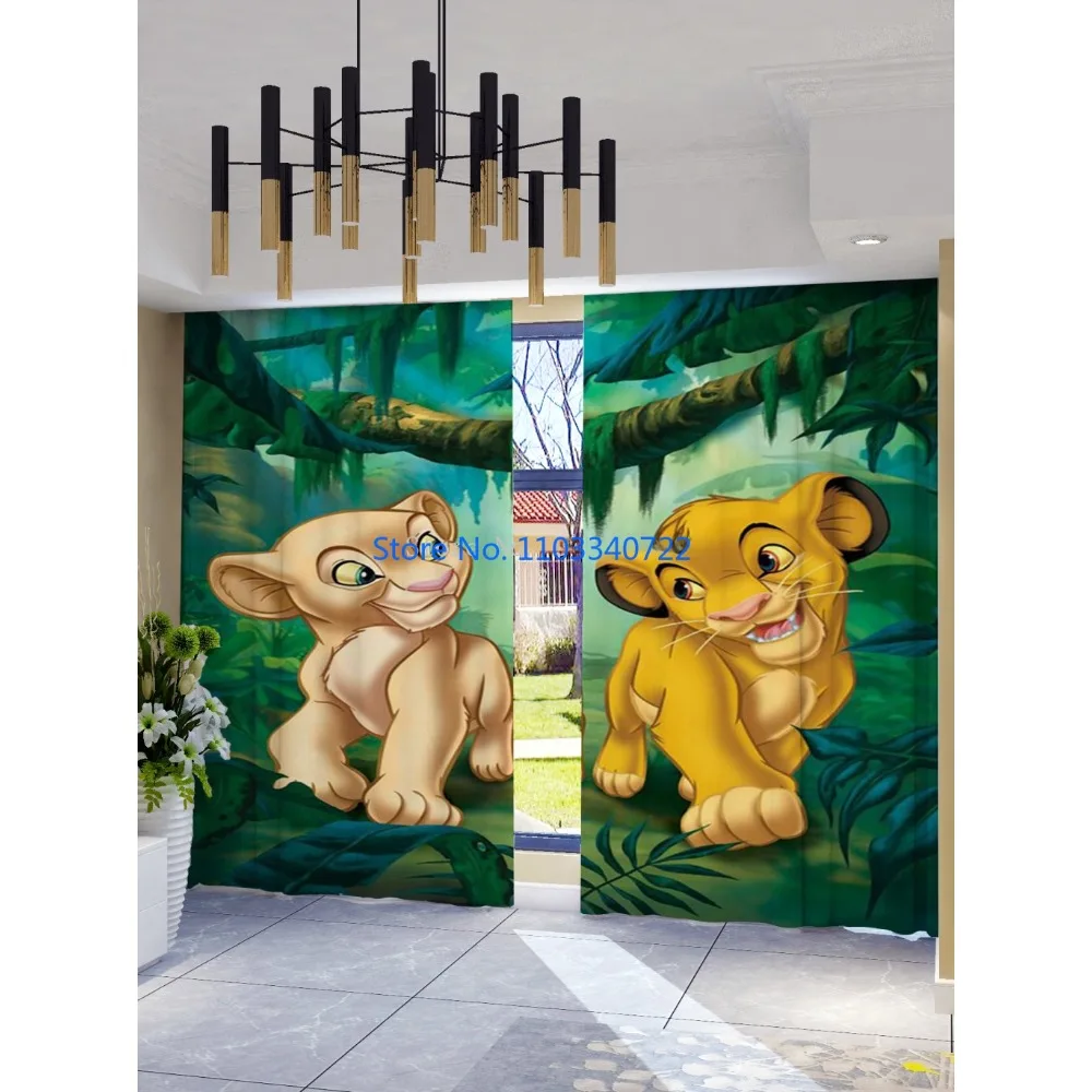 

Anime Simba The Lion King Brother Window Curtain 184x215cm 3D Print Cartoon Blackout Curtains Living Room Bedroom Kids Gift