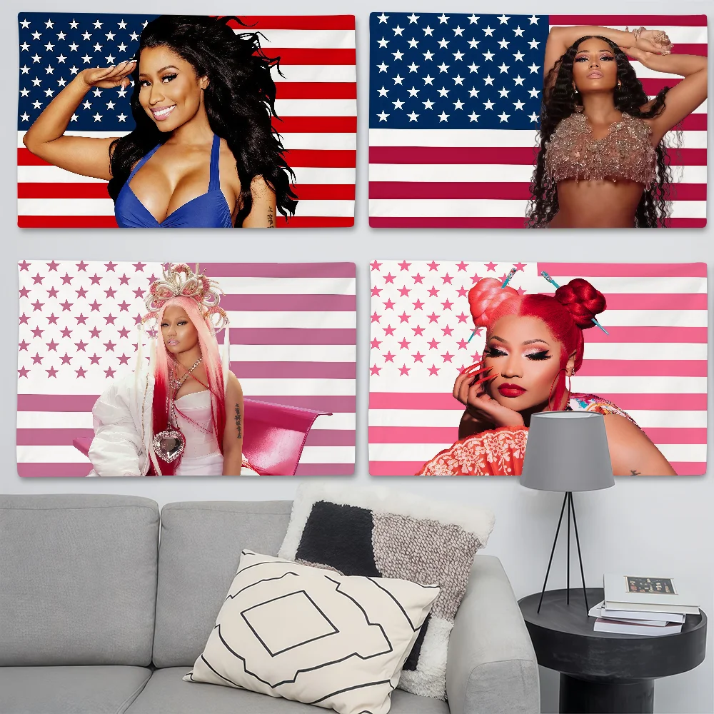 Bandeira do rapper N-nicki Minaj de Tobago, adequada para festas de aniversário, sala de estar, quarto e decorações de acampamento ao ar livre