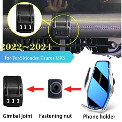 30W Car Phone Holder for Ford Mondeo Taurus MK5 2022 2023 2024 GPS Air Vent Clip Stand Support Wireless Fast Charging Accessorie