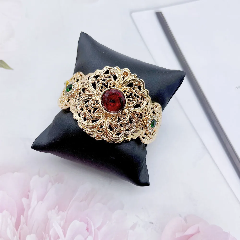 Neovisson Fashion Style Sunflower Women Bangle Hollow Out Algeria Morocco Wedding Cuff Bracelet African Birde Accessorie