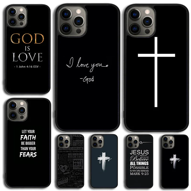 Verse of The Christian Bible Jesus Phone Case Cover For iPhone 16 15 14 SE XR XS 11 12 13 Mini Pro MAX Plus