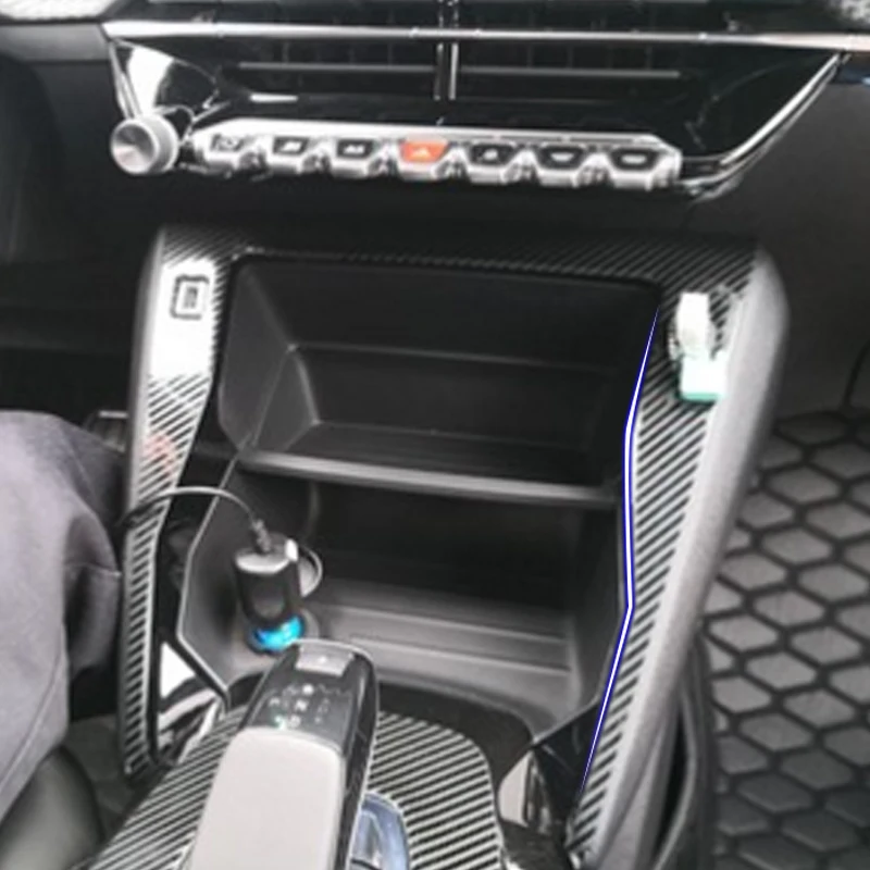 Interior Central Control Panel Cover Sticker For Peugeot 2008 For Peugeot 208 2020 2021 2022 Decorative Interior Accessories