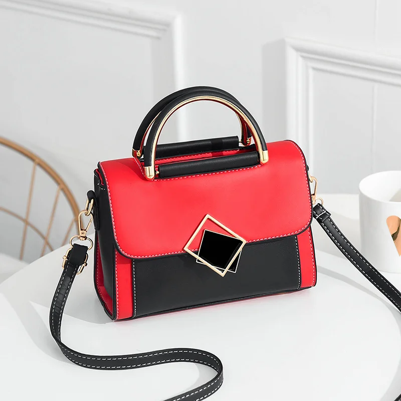 Fashionable women's crossbody bag, vintage new style, textured handbag, single shoulder, color-blocking, light luxury, small squ image 2