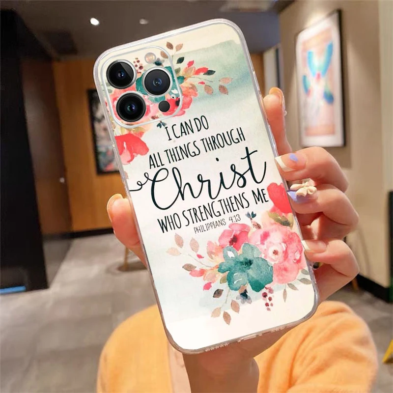 Christian Bible Verses Phone Case For iphone 17 Pro Max Air 16 15 14 13 Pro Max 15 16 Pro 15Plus